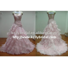 pink organza muslim wedding gown bridal dresses 1011